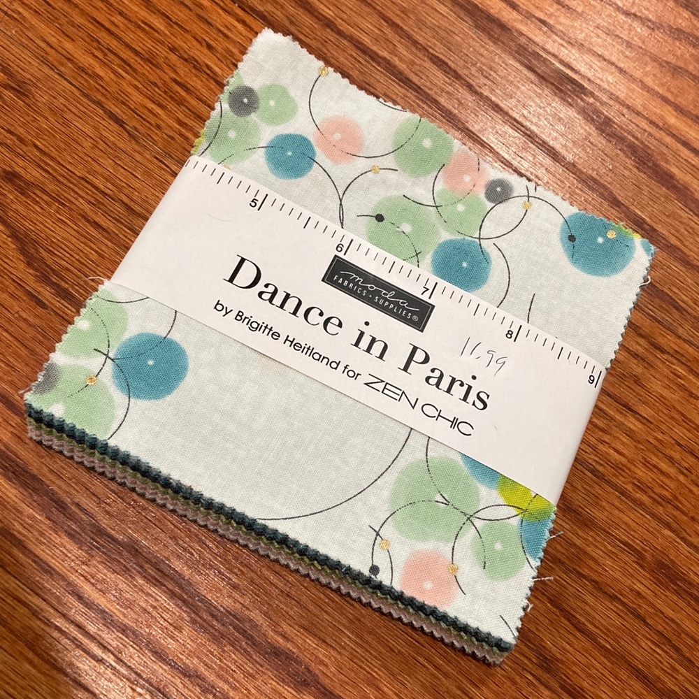 Quilt Fabric Dance in Paris Pastel Modern Zen Chic 2 Charm Packs 42 Squares Each